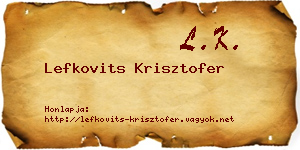 Lefkovits Krisztofer névjegykártya